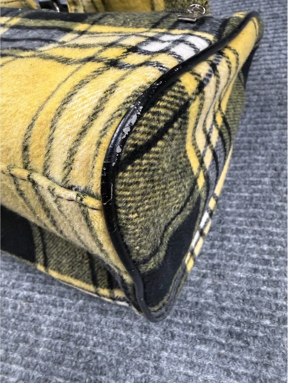 SACHI Plaid Insulated Lunch Tote Cooler Bag Yellow Black Thermal Handbag